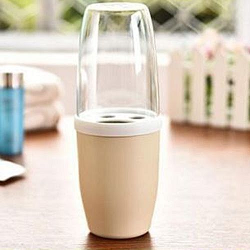 Toothbrush And Paste Holder With Transparent Cover