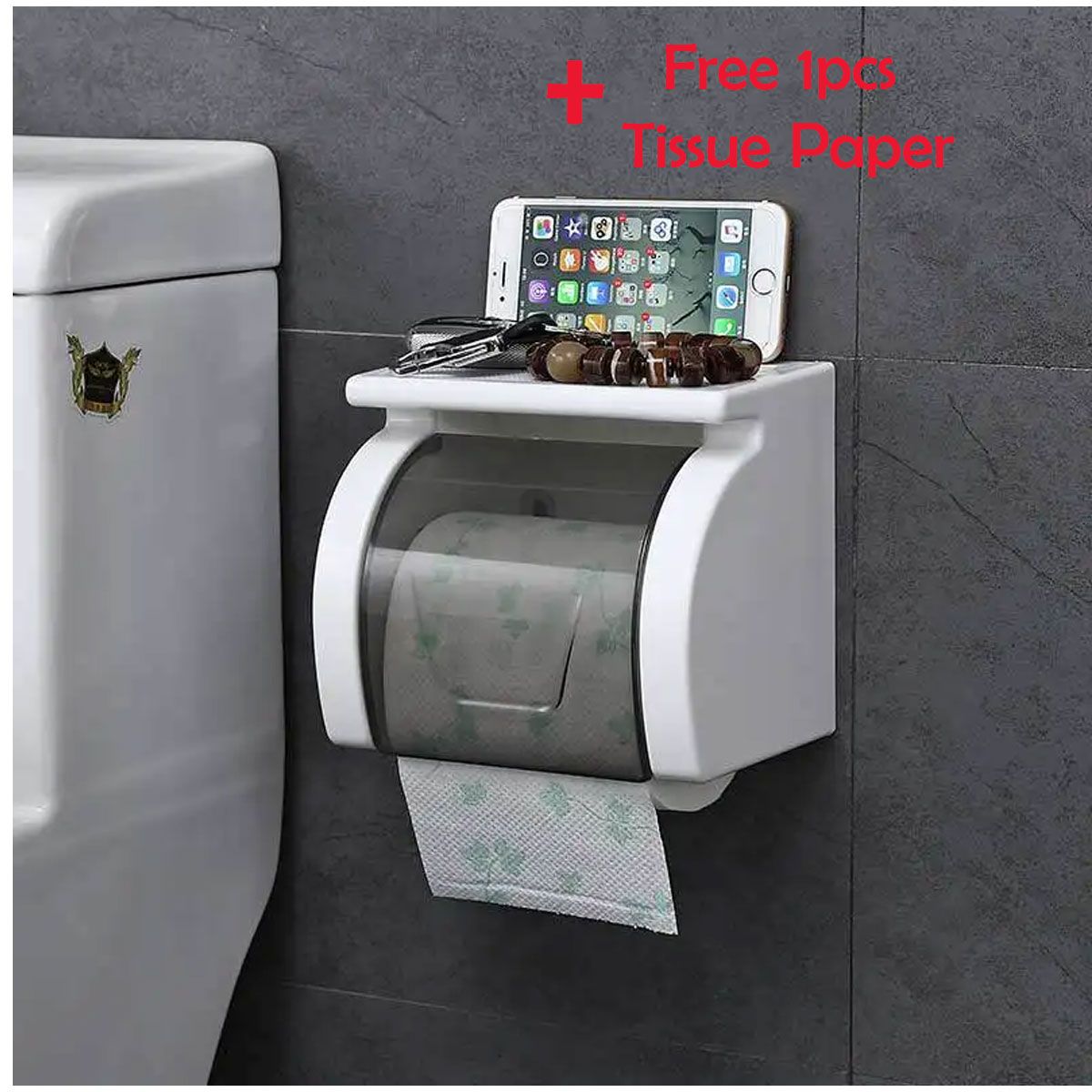 Toilet Tissue Paper Holder / Roller + FREE Tisssue Paper
