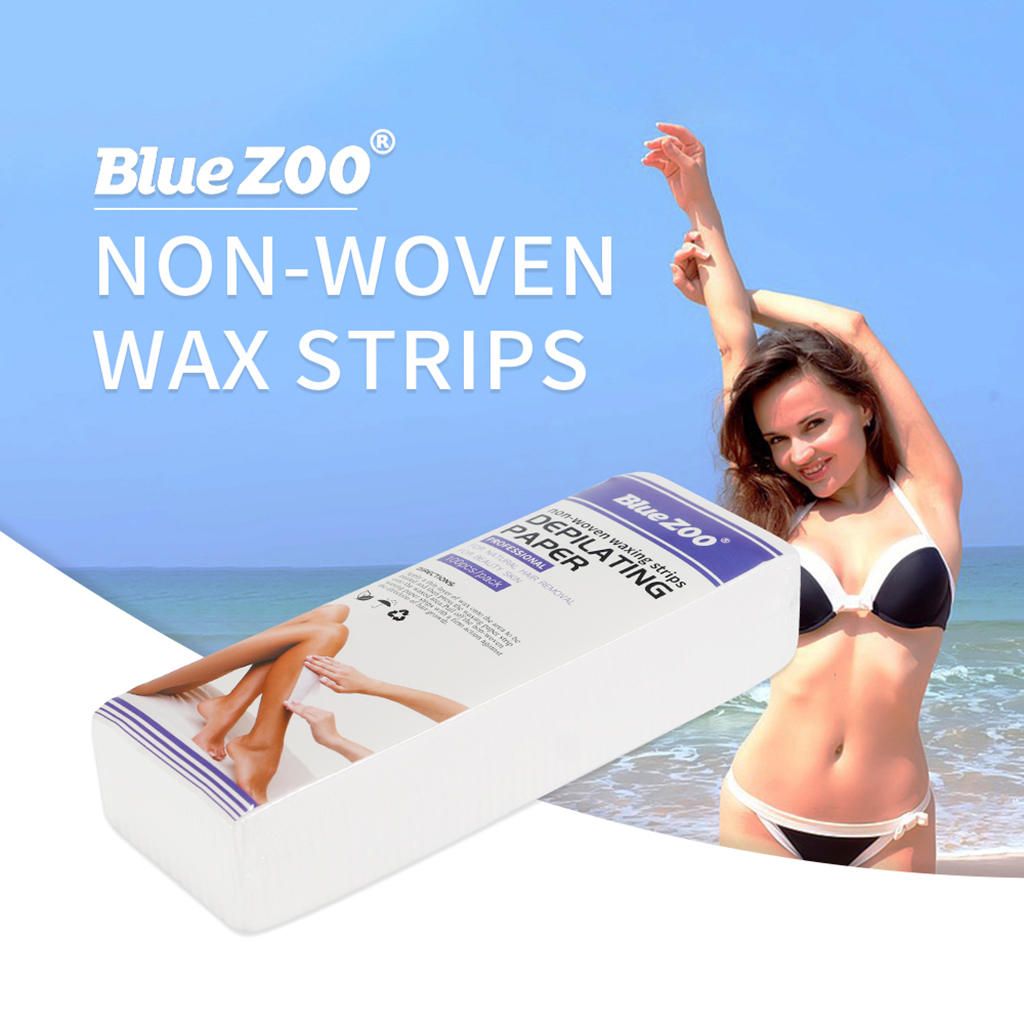 100Pcs Disposable Nonwoven Hair Removal Paper Depilatory  Blue
