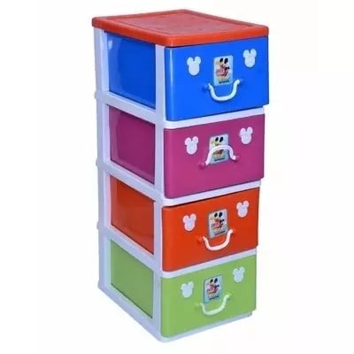 Plastic Storage Baby Wardrobe - 4 Layer - Multicolour