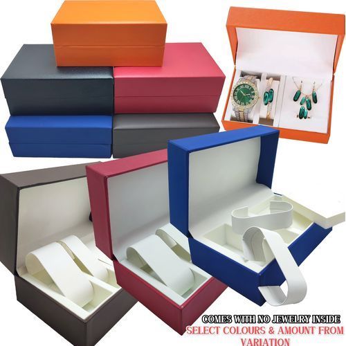 1/5/25/50Pcs Leather Watch Set Box Necklace Bracelet Earring Jewelry Sets Watch Gift Box