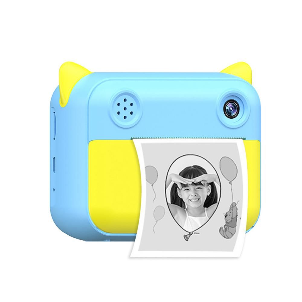Cute Kids Instant Print Camera 1080P Digital Video Camera Dual Camera Lens 12MP 2.4 Inch LCD Screen Built-in Battery Birthday Festival Christmas Gift for Boys Girls
