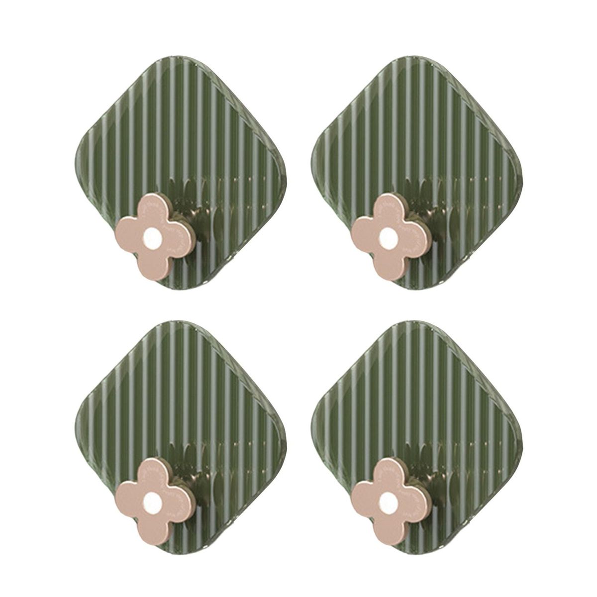 4Pcs Clothes Hook Handbag Clothes Wall Hook Green