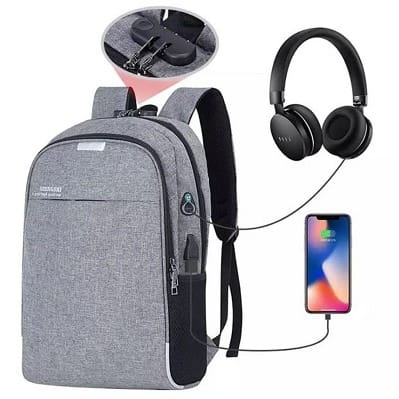 Anti-theft Laptop Backpack-Grey