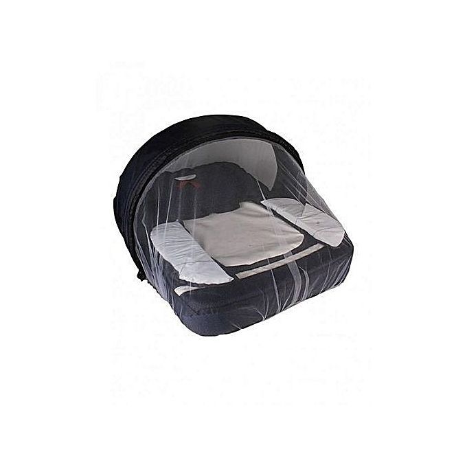 Patterned Convenient Baby Bed With Net- Multicolour