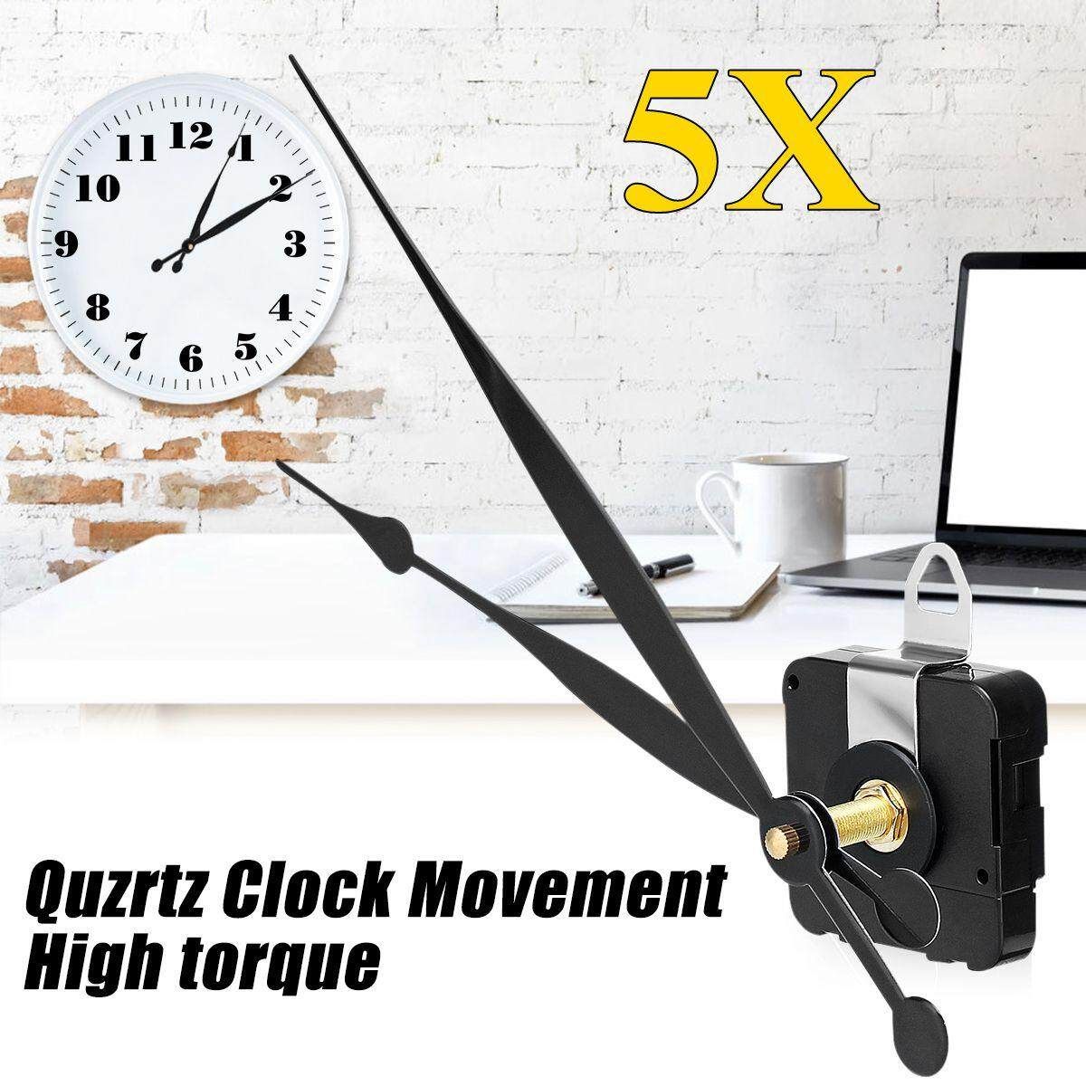 5Pcs High Torque Quartz Controlled Clock Movement Mechanism Kit Long Shaft Hand