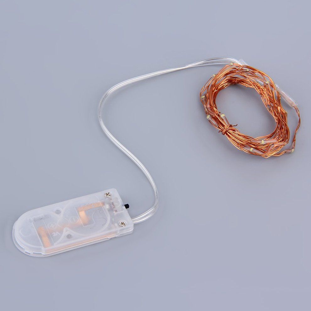 2m 20 LEDs Button Battery Operated LED Copper Wire String Fairy Lights Party Colorful