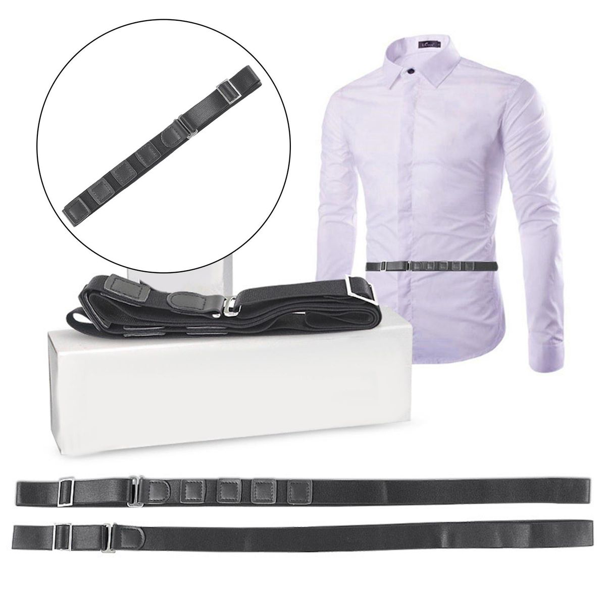 Shirt Stay Belt Adjustable Keeps Shirt Tucked In Wrinkle Proof Style B