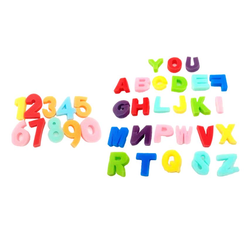 36 Pieces Alphabets Sponge Foam Painting Brush Kids