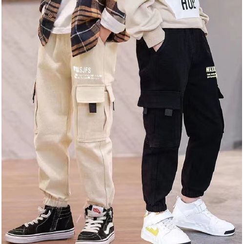 2 Pieces (Black+White)= 5999 Print Kids Boy Girls Children Pants Jeans Trousers