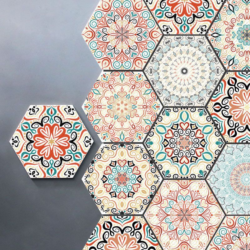 New Mandala Wind Six Side Tile Stickers Bathroom Kitchen Home Anti-slip Floor Stickers DIY Splicing Wall Stickers LB011 200mm*230mm