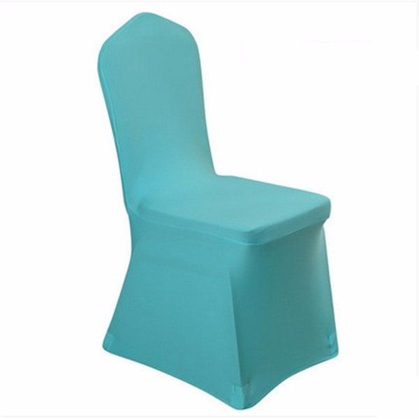 Hotel Hotel Chair Wedding Wedding Solid Thick White Stretch High-end Banquet Chair Cover Sky Blue