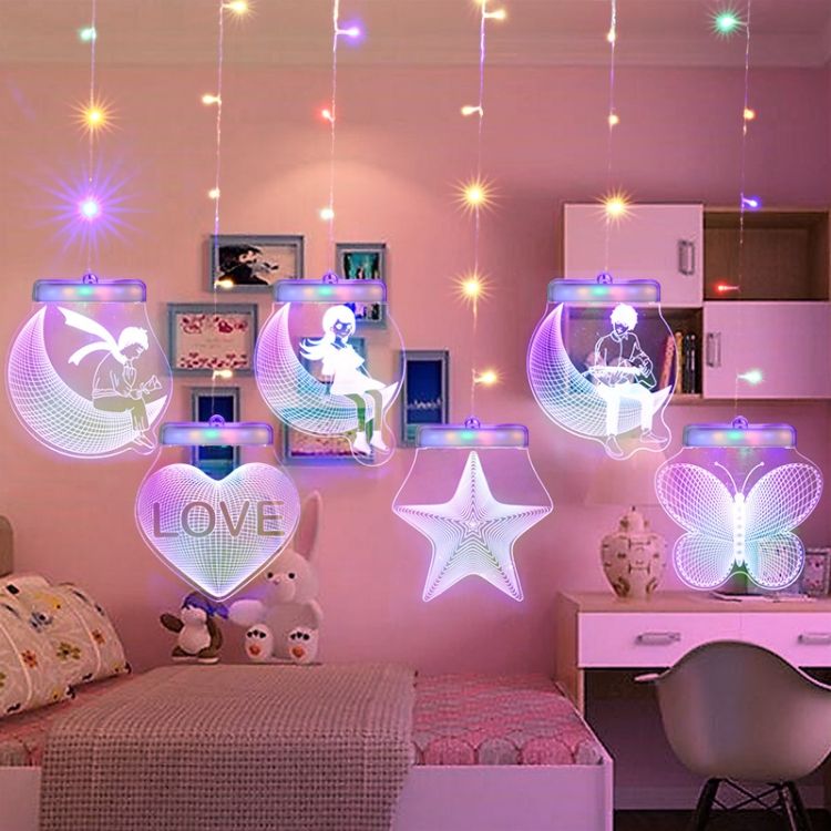 Romantic Girl Icicle Lamp, Style: Colorful Light