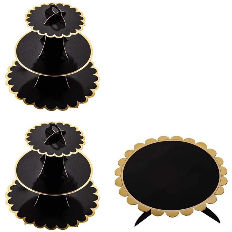 3-Piece Cupcake Stand 3 Layers2PC)1 Layer1PC) Black  Go