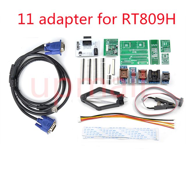 11 Adapter RT809H Universal Programmer - FLASH  TSOP56 BGA48 EDID Cable VGA