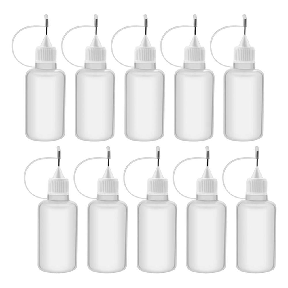 10Pcs 30Ml Plastic Squeezable Tip Applicator Refillable Dropper Bottles with  Tip Caps for Glue DIY