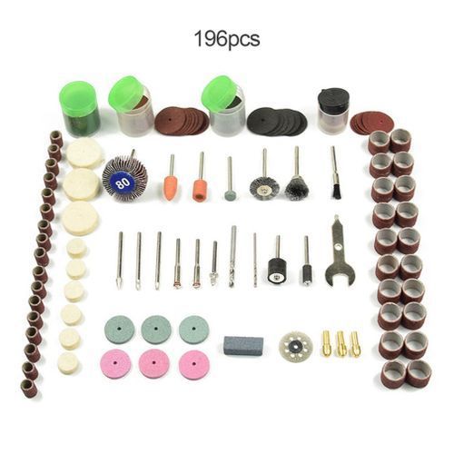 196pcs Mini Drill Kit Fits Electric Sanding Cutting Grinding Rotary Tool