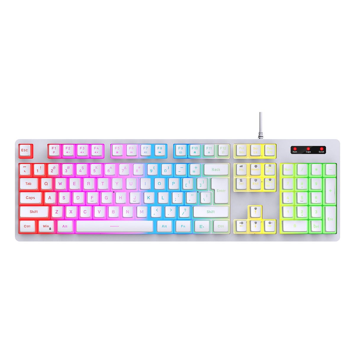 HXSJ L200 RGB Keyboard 104-Key Wired Gaming Keyboard Backlit Led Keyboard Mechanical Keyboard RGB Backlit Gaming Keyboard USB Wired   with ABS Pudding Keycaps for PC-connected TV And Compatible with Windows, Android, Chrome O