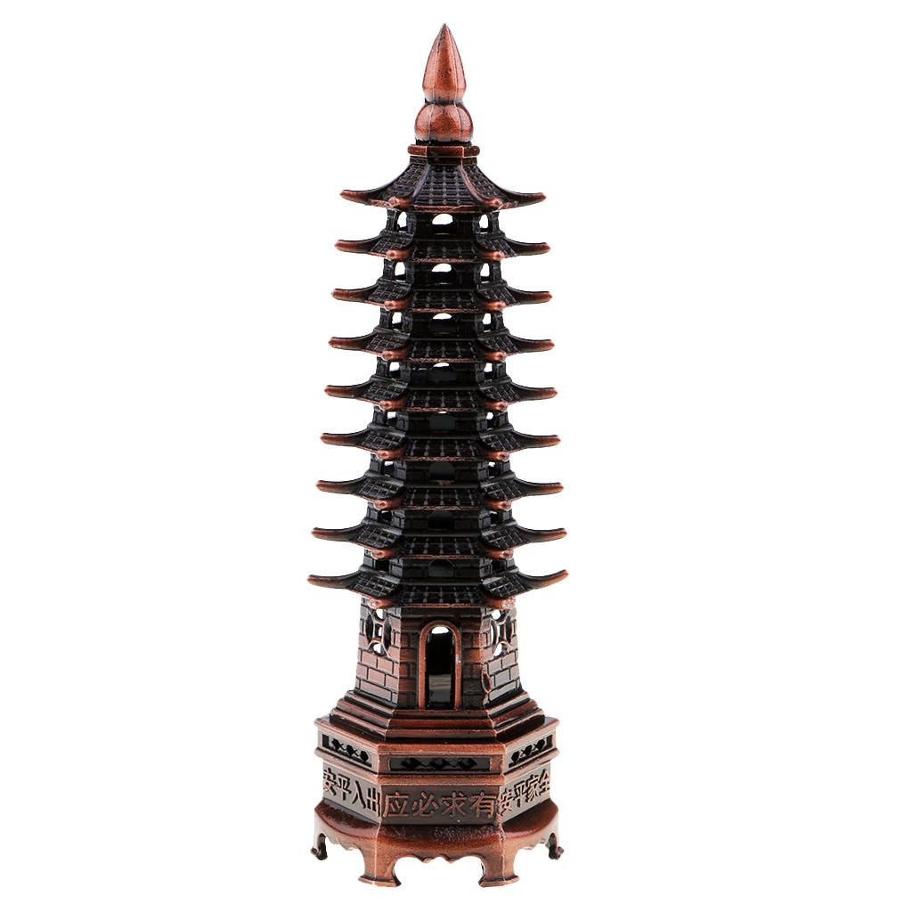 1x China Ancient Hand-Made  Pagoda (WenChang Tower) Red Bronze