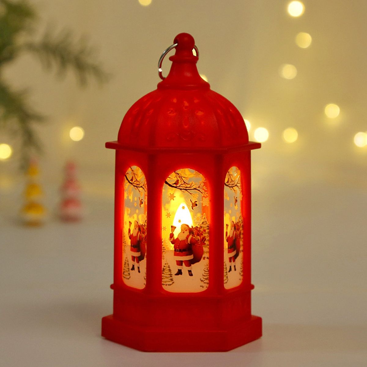 LED Candle Christmas Santa Claus Deer Desktop Lantern Lamp A