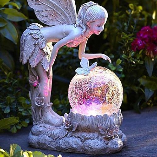 Solar LED Luminous Resin Ornament Fairy Girl Garden Decor