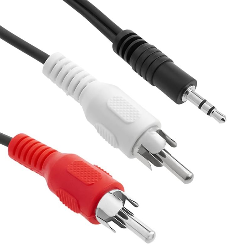 Jack 3.5mm Stereo To RCA Male Audio Cable, Length: 1.5m
