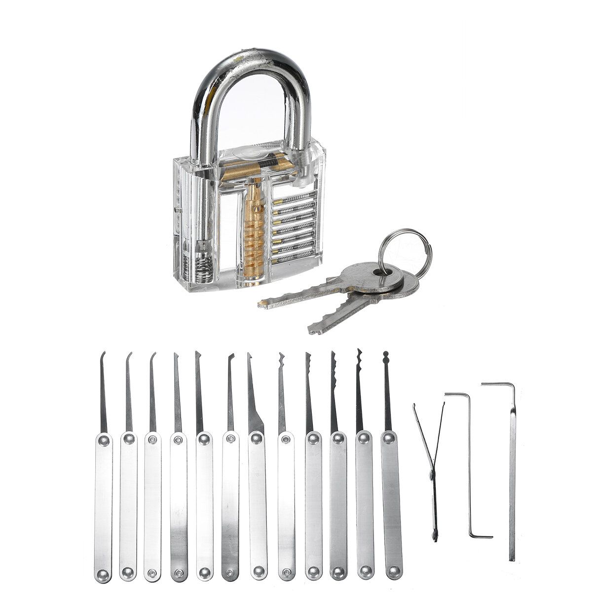 19Pcs Unlocking Locksmith Practice Lock Pick Key Extractor
