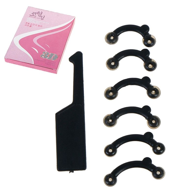 6Pcs/Set Massage Tool No Pain 3 Size Beauty Nose Clip Corrector Nose Up Lifting Shaping Clip Clipper Shaper Bridge Straightening