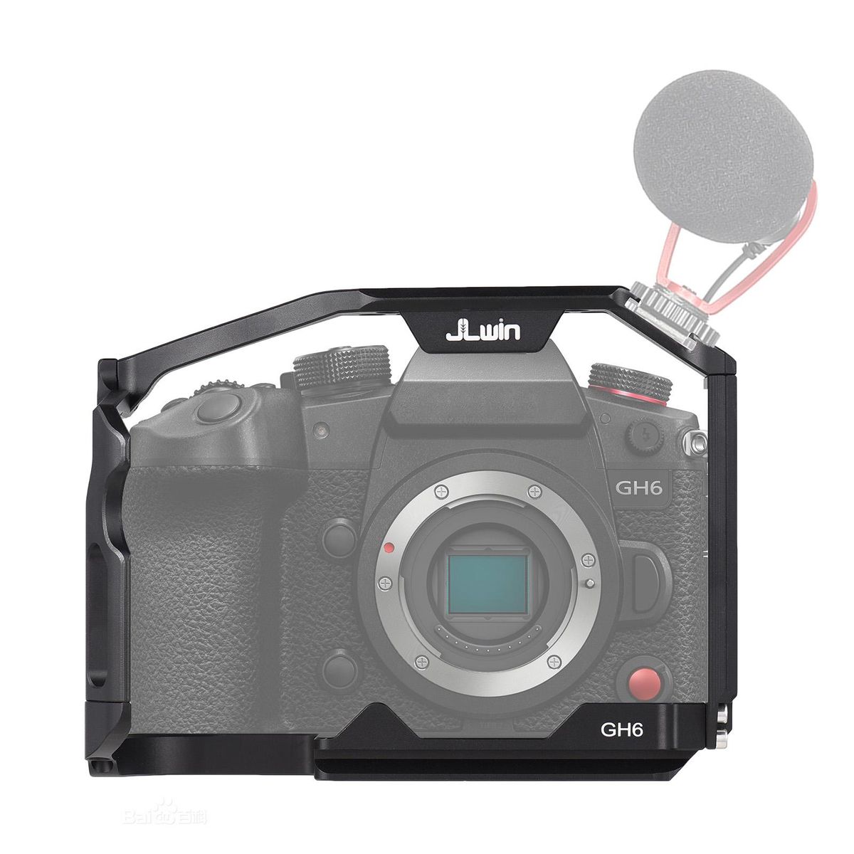 JLwin Protective Camera Cage Aluminum Alloy with Cold Shoe Mount Magnetic Wrench Slot Numerous 1/4in And 3/8in Threaded Holes Compatible with Panasonic GH6 Camera