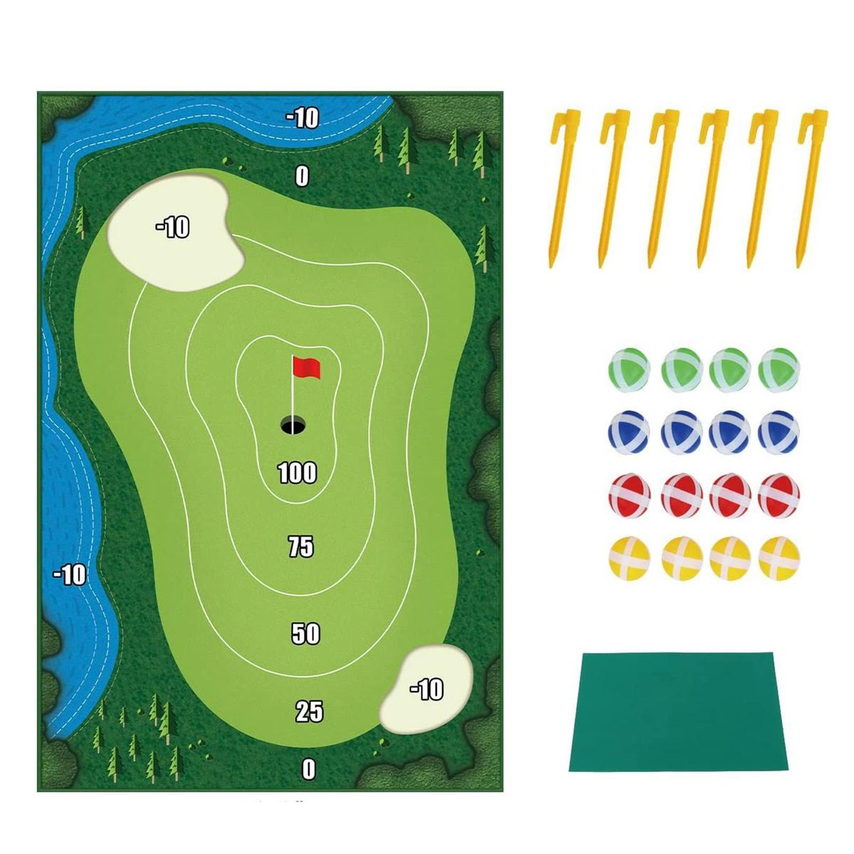 1 Set Golf Hitting Mat Kit Golf Putting Indoor Set Golf Training Aid Equipment