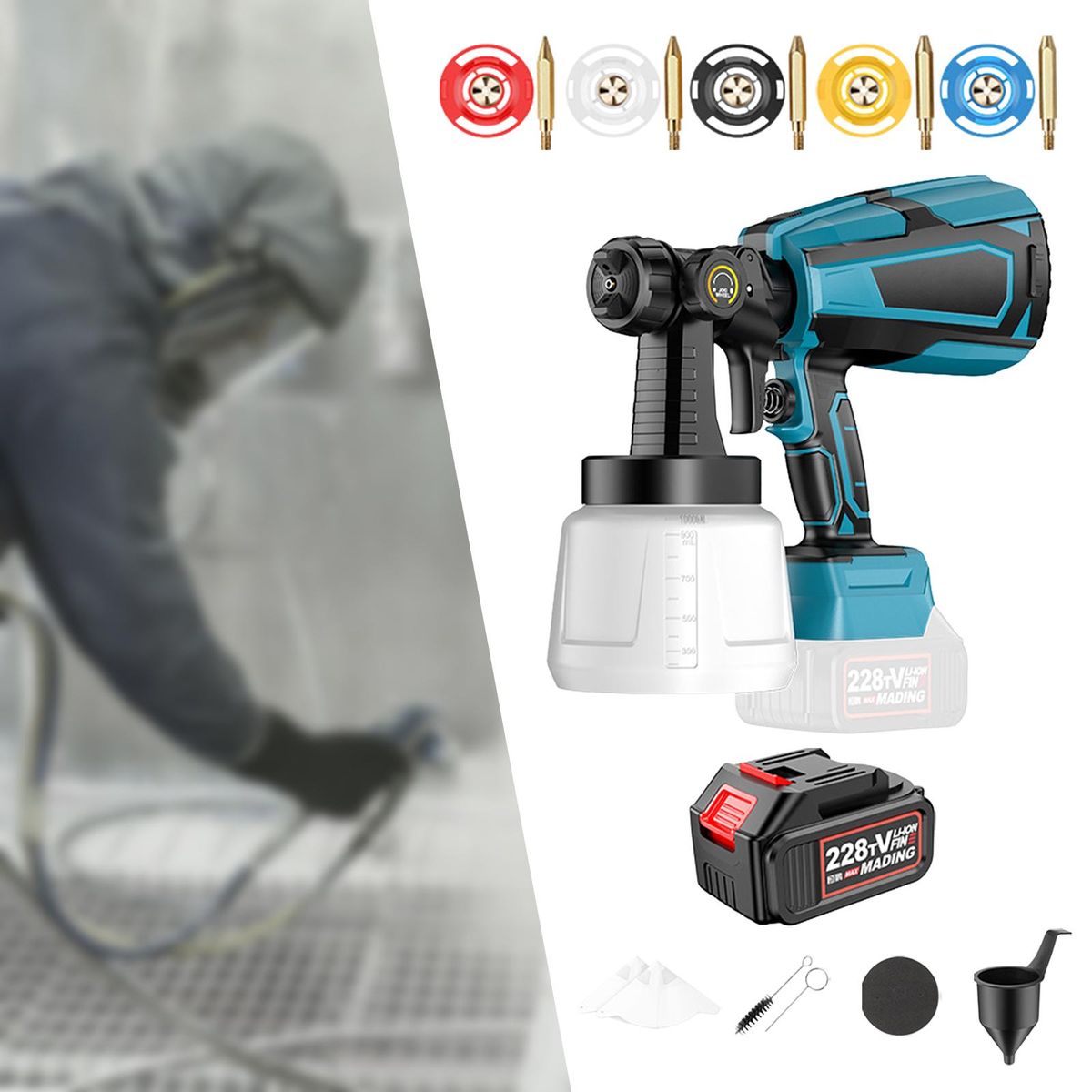 Paint Sprayer Cordless 1000ml Electric Paint Sprayer Style