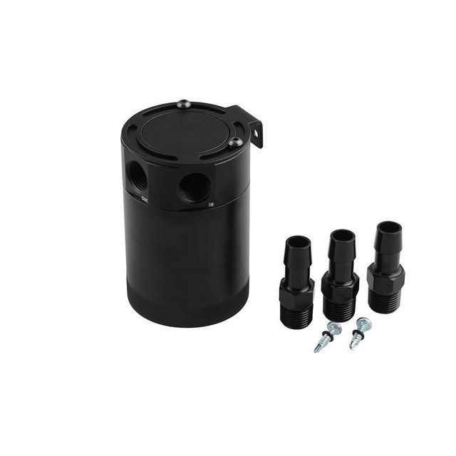 Universal 3 Port Oil Catch Can Tank Compact Baffled Air-Oil