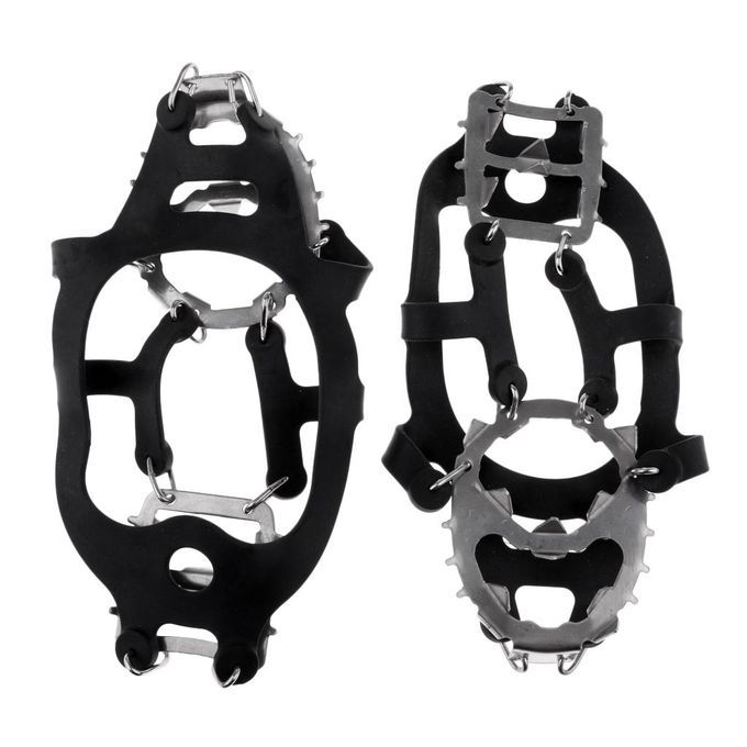 Kids Adults Ice Crampons Cleats Grips Unisex Walking Gear Anti Black M