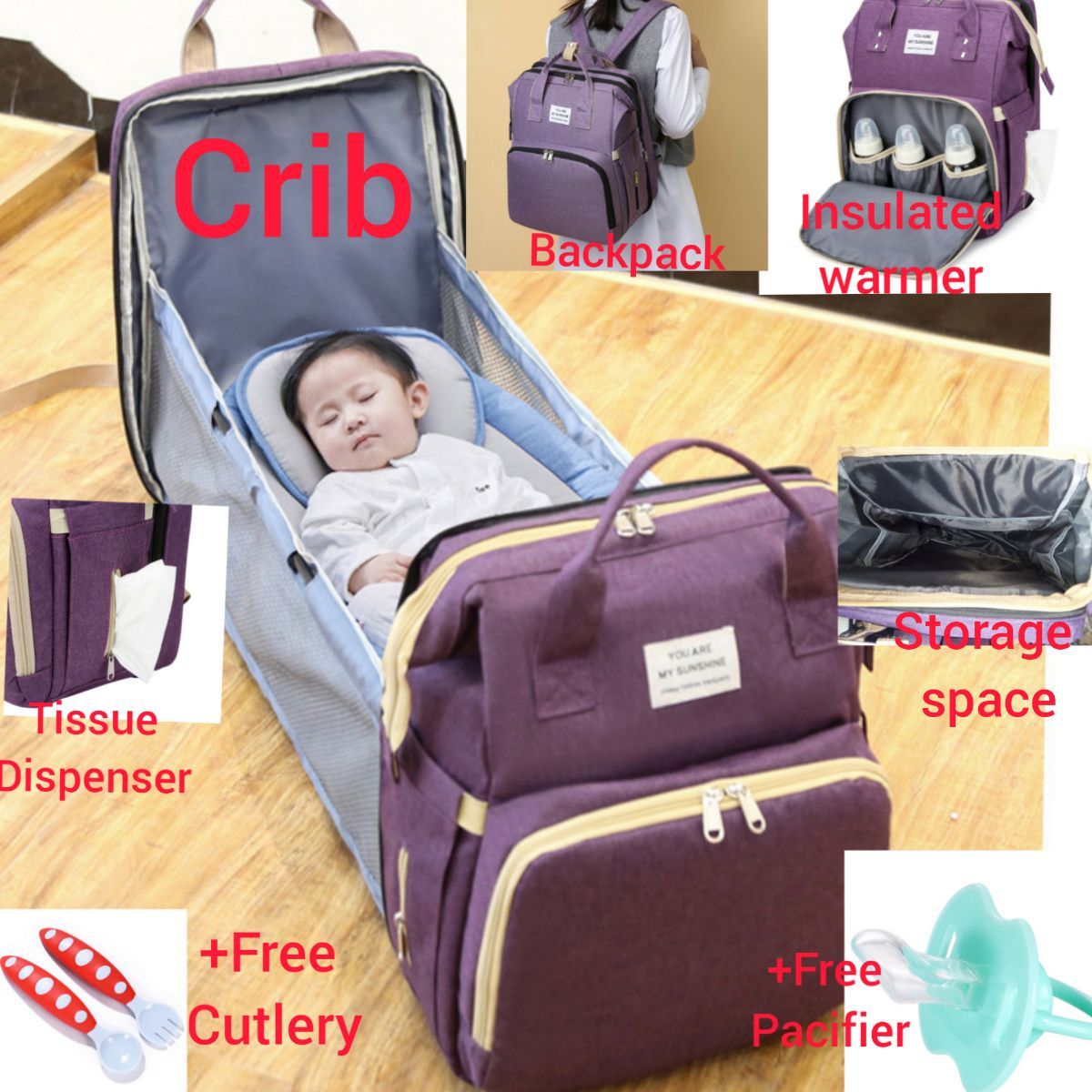 Multi-Function Baby Bed And Diaper Bag Backpack