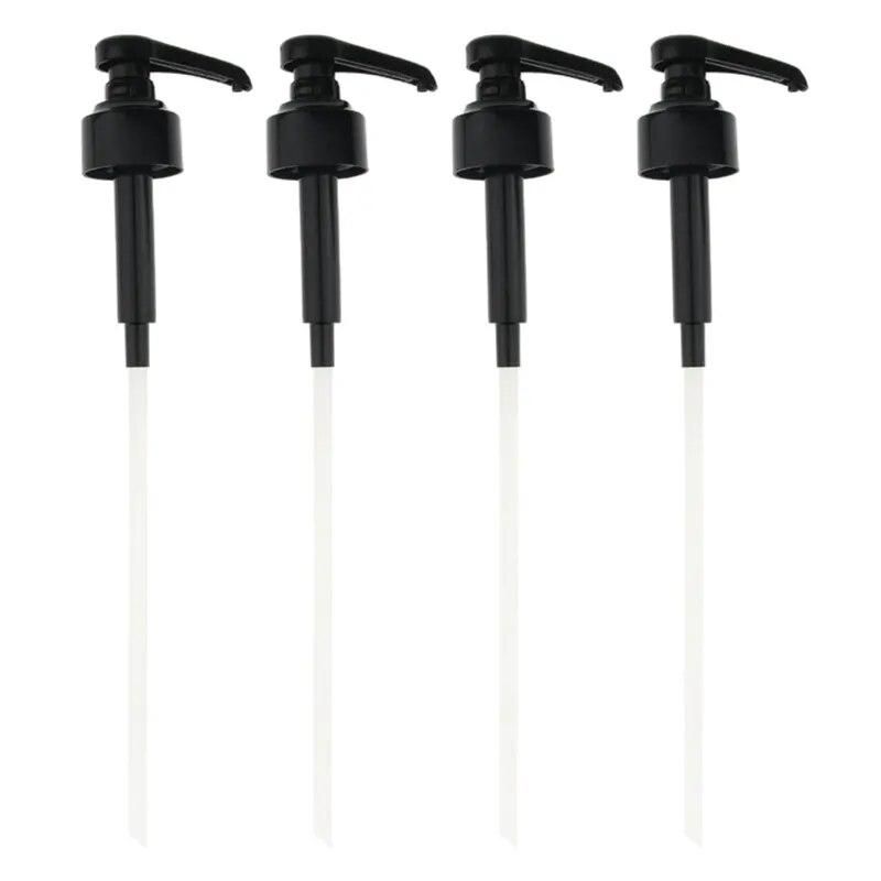 4Pcs Coffee 1L Dispenser Syrup Pump Black Liquid Dispenser for Monin Syrup 10ml Juice Bottle Dispenser Pump Kitchen Office