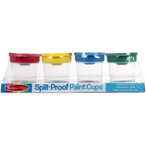 Spill-Proof Paint Cups - 4cups, Airtight Seal, Snap Lids