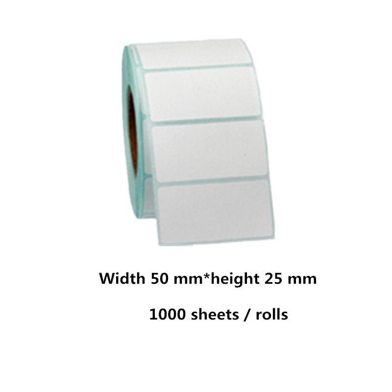50*25mm Thermal Paper 1000 Sheets/rolls Sticker Label Barcode Thermal Printer Sticker Tag Price Waterproof Sticker