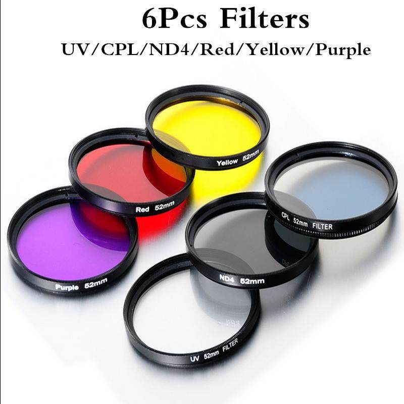 6pcs 52mm Filters Set Circular Polarizer Lens ND UV For GoPro Hero3+ LF362