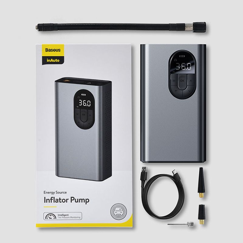 Baseus Car Air Compressor Portable Electric Air Pump Mini Auto Tyre Inflator Car Air Tire Pump For