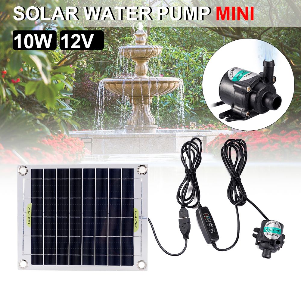 21.5x17.5cm Brushless DC 12V Water Pump Solar Panel Mini Water Fountain Pool For Camping Travel
