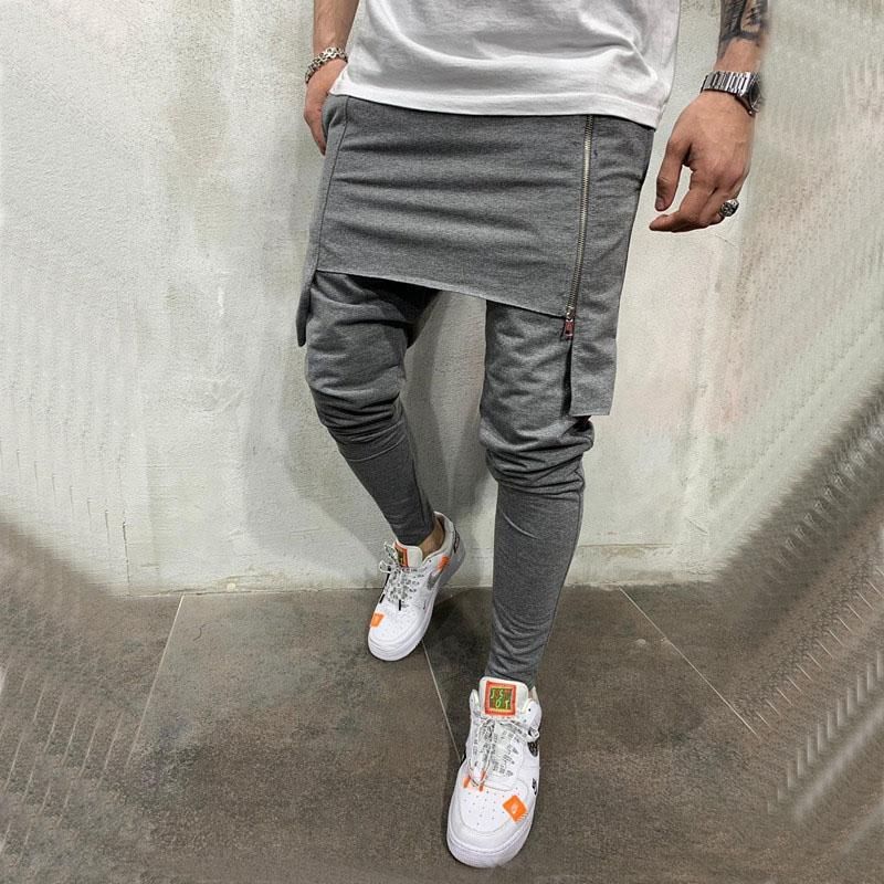 Casual Pants with Skirt and Side Zipper For Mens Hip Hop Jogger Jogger Japanese Informal Clothing Novelty