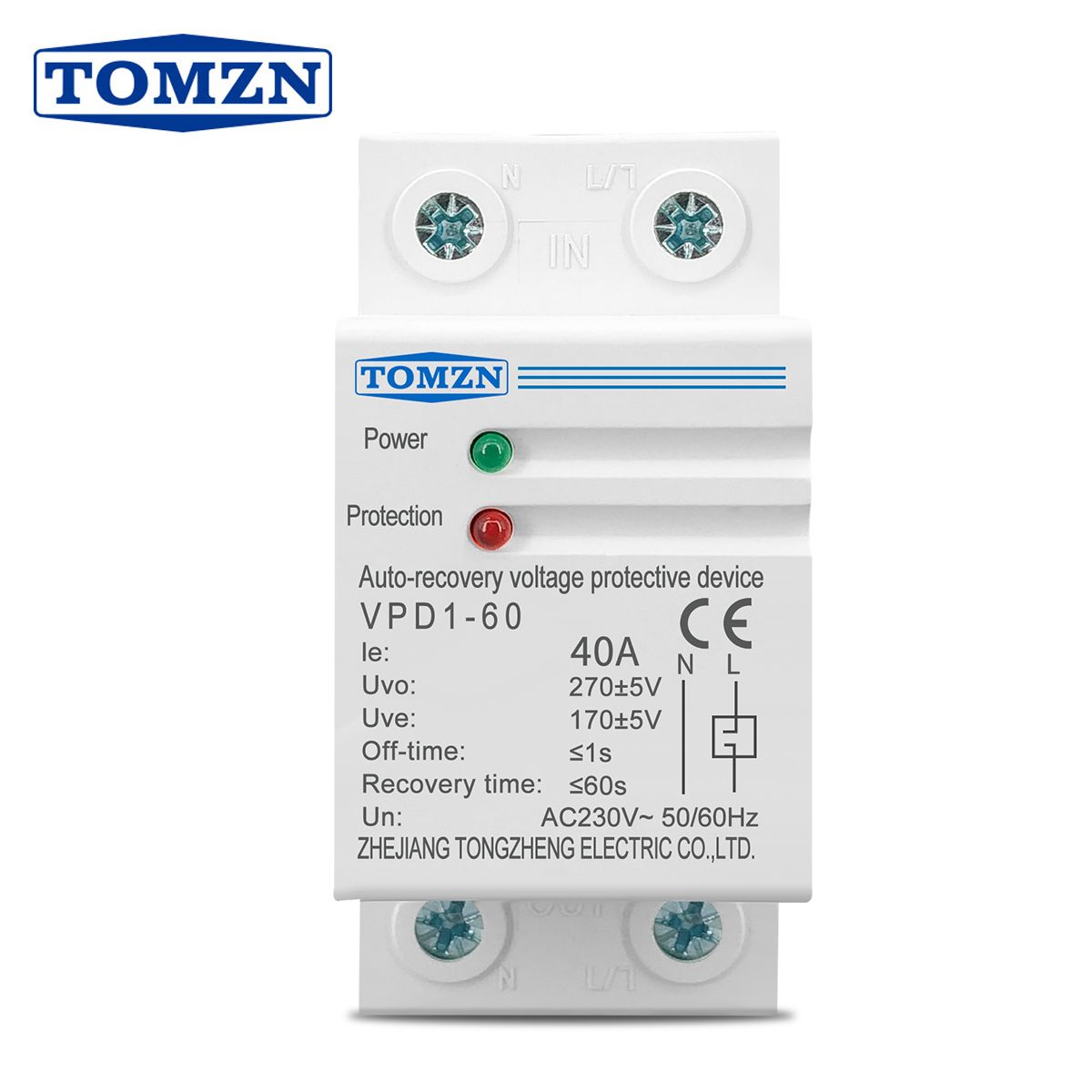1 Pcs 40A 230V Din Rail Automatic Recovery Reconnect Over