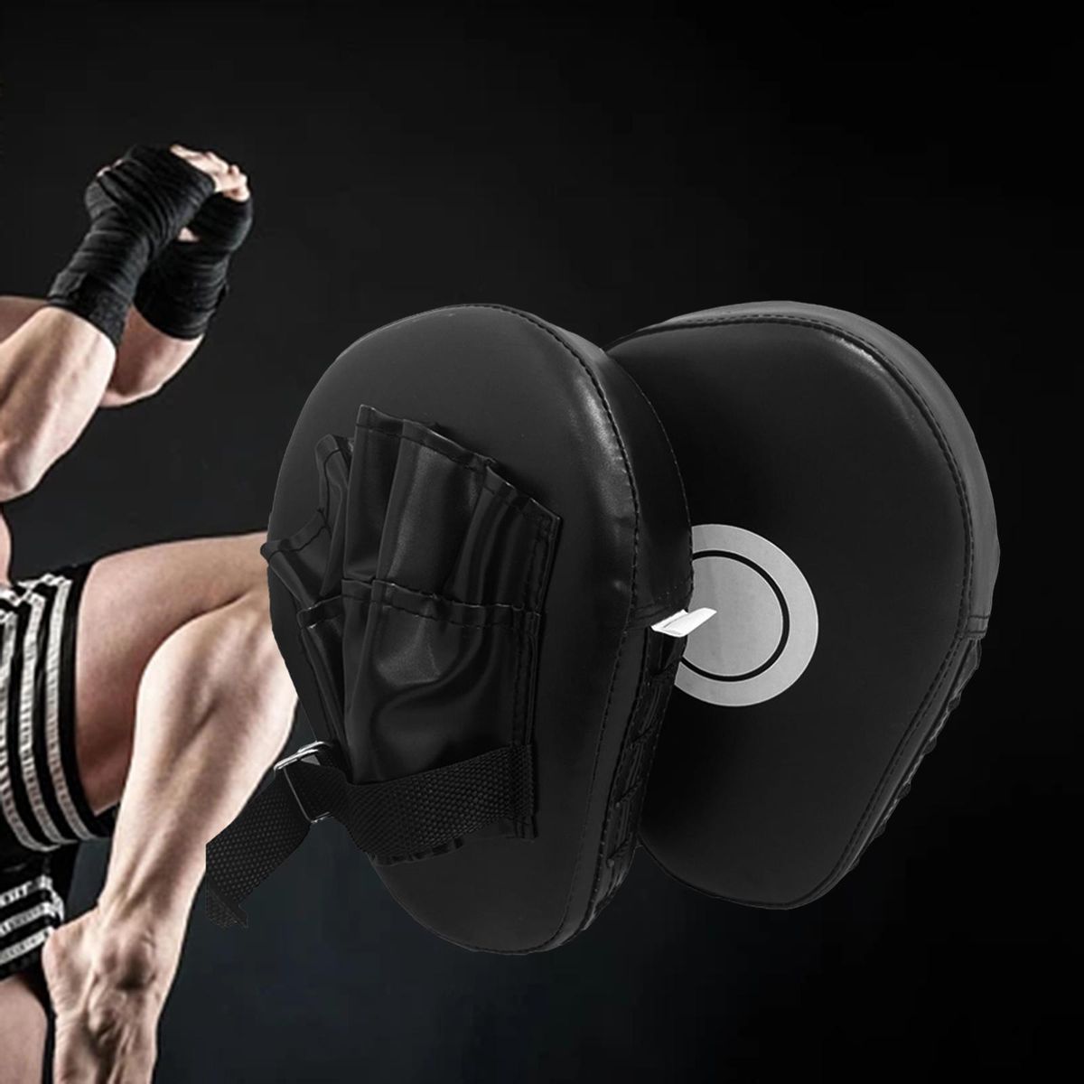 Boxing Punching Mitts Hand Target Boxing Pad Black 2