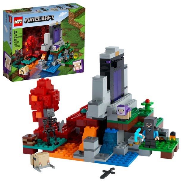 Minecraft The Ruined Portal 21172 Building Kit 316 Pcs