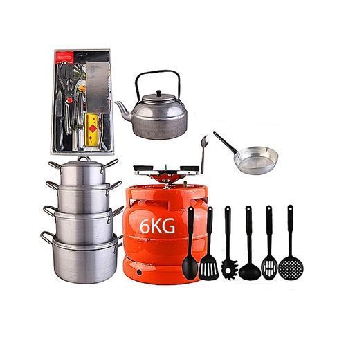Economy Kitchen Bundle (6kg Gas Cylinder + 4 Pots Etc)
