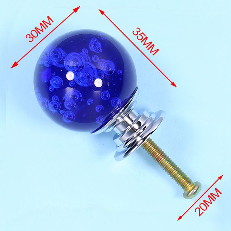NAIERDI 30mm Crystal Bubble Ball Furniture Knob Kitchen