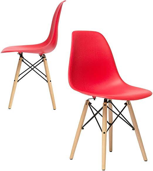 Restaurant Plastic Strong Chair Set Of 2 -Red