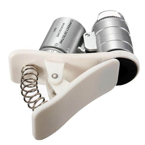 60X Zoom Mobile Phone Camera Optical LED UV Clip Magnifier Microscope Micro Lens