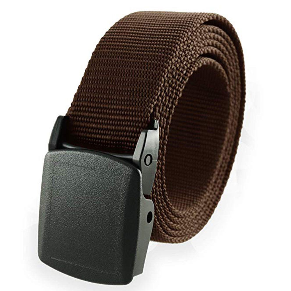 Universal Nylon Plastic Buckle Tactical Waist Belt Men Army Coffee