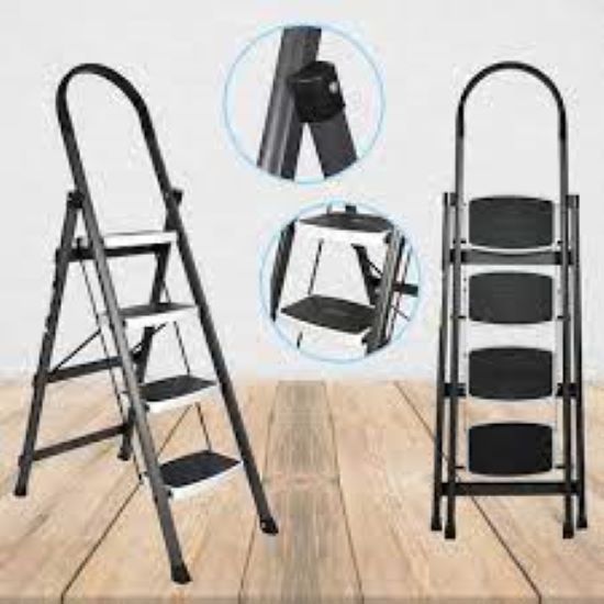 4-step Steel Foldable Adjustable Ladder For Home & Office